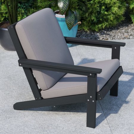 Flash Furniture Black Poly Resin Deep Chair-Charcoal Cushions JJ-C14021-BK-GG